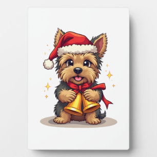 Plaque Photo Yorkshire Terrier Cloches de Noël