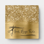 Plaque Photo Your Logo Glittery Gold Glam (Devant)