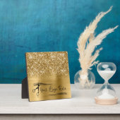 Plaque Photo Your Logo Glittery Gold Glam (Insitu)