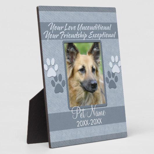 Plaque Photo Your Love Unconditional Pet Sympathy Custom (Côté)