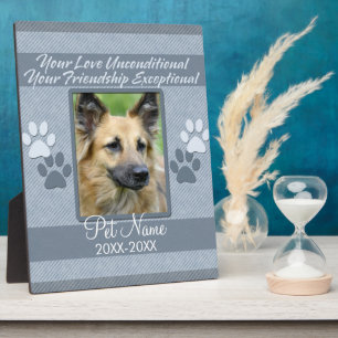 Plaque Photo Your Love Unconditional Pet Sympathy Custom