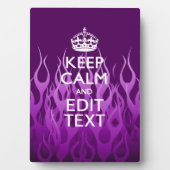 Plaque Photo Your texte on Keep Calm Purple Racing Flames Decor (Devant)