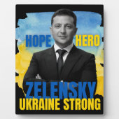 Plaque Photo Zelensky Hope Héros Ukraine forte (Devant)