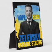 Plaque Photo Zelensky Hope Héros Ukraine forte (Côté)