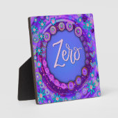 Plaque Photo Zéro Purple Floral Inspiration Whimsical (Recto)