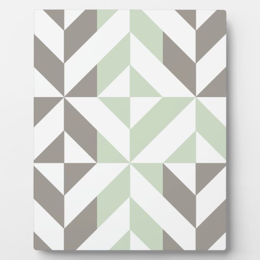Plaque Photo ZigZag géométrique Sage Green et Silver (Devant)