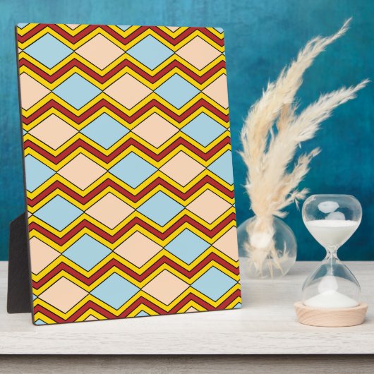 Plaque Photo Zigzags et diamants Art Abstrait (Côté)