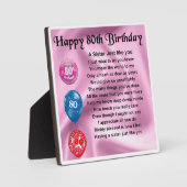 Plaque Poem 80th Birthday Sister (Recto)