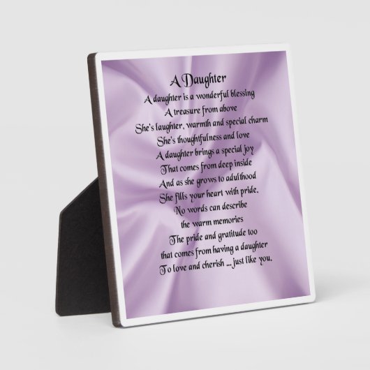 Plaque Poem Fille - Lilac Design Soie (Recto)