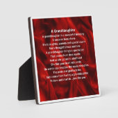 Plaque Poem Grandgirl - Design en soie rouge (Recto)
