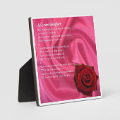 Plaque Poem Grandgirl - Soie rose et Rose (Recto)