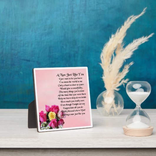 Plaque Poem Nan - Design Rose (Insitu)