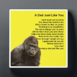 Plaque Poem Papa - Gorilla Design<br><div class="desc">Un grand cadeau pour un père spécial qui aime les gorilles.</div>