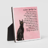 Plaque Poem Soeur - Design Chat Noir (Recto)