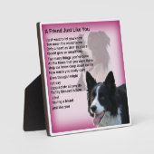 Plaque poème ami - Bordure Collie Design (Recto)
