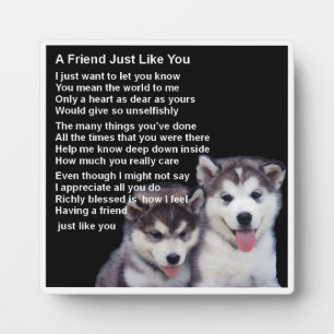 Plaque poème ami - Chiens Husky Design