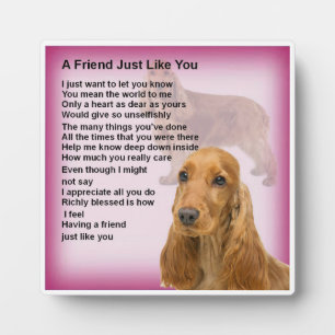 Plaque poème ami - Cocker Spaniel Design