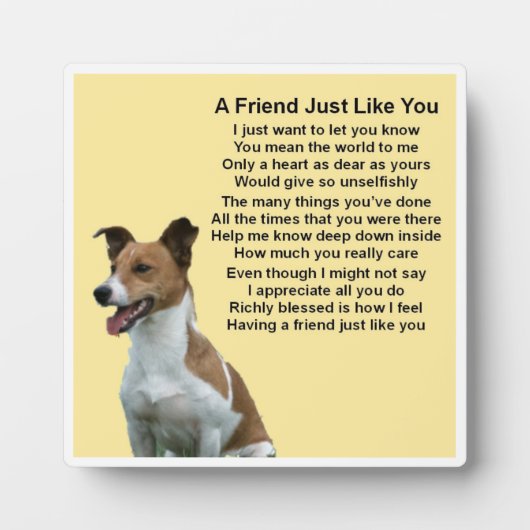 Plaque poème ami - Jack Russell Design (Devant)