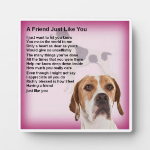 Plaque poème ami - Pointer Dog Design