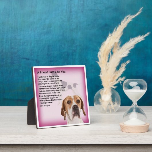 Plaque poème ami - Pointer Dog Design (Insitu)