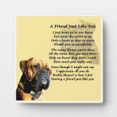 Plaque poème de l'ami - Boxer Dog Design (Devant)
