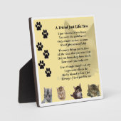 Plaque poème de l'ami - Design de chat (Recto)