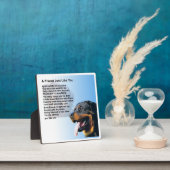 Plaque poème de l'ami - Rottweiler Chien Design (Insitu)