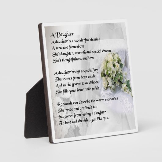 Plaque poème fille - Conception Mariage (Recto)