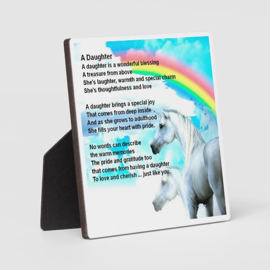 Plaque poème fille - Conception Unicorne (Recto)