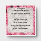 Plaque Poème Fille - Design Floral Rose (Devant)