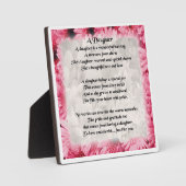 Plaque Poème Fille - Design Floral Rose (Recto)