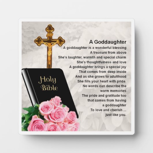 Plaque Poème Godgirl - Bible & Design Rose (Devant)