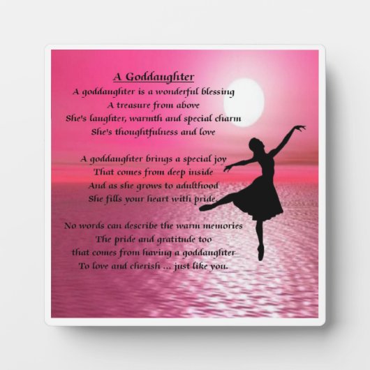 Plaque poème Godgirl - Design Ballerina (Devant)