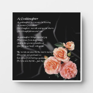 Plaque poème Godgirl - Roses sur soie noire