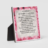 Plaque Poème Grandgirl - Design Floral Rose (Recto)