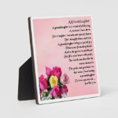 Plaque Poème Grandgirl - Design Rose (Recto)