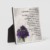 Plaque Poème Grandgirl - Design Rose violet (Recto)