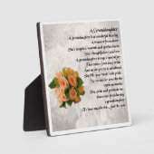 Plaque Poème Grandgirl - Peach Rose Design (Recto)