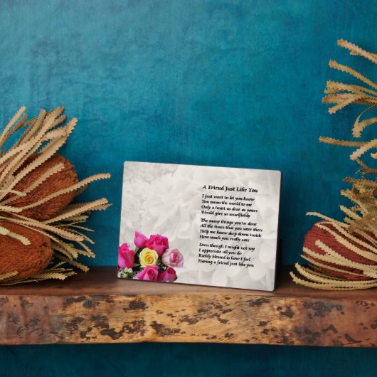 Plaque poème rose (Côté)