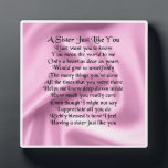 Plaque poème soeur -    Soie rose<br><div class="desc">Un grand cadeau pour une soeur spéciale</div>