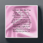 Plaque poème soeur -    Soie rose<br><div class="desc">Un grand cadeau pour une soeur spéciale</div>