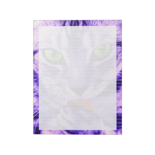 Plaqué pour chat violet - Bloc-notes de 11 po x 8, (Tourné)
