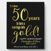 Plaque pour les 50 ans de mariage (Devant)