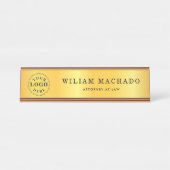 Plaque professionnelle de nom métal or pour avocat (Devant)