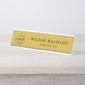 Plaque professionnelle de nom métal or pour avocat (Devant)