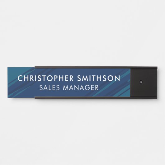 Plaque professionnelle moderne bleu Changeable Off (Devant)