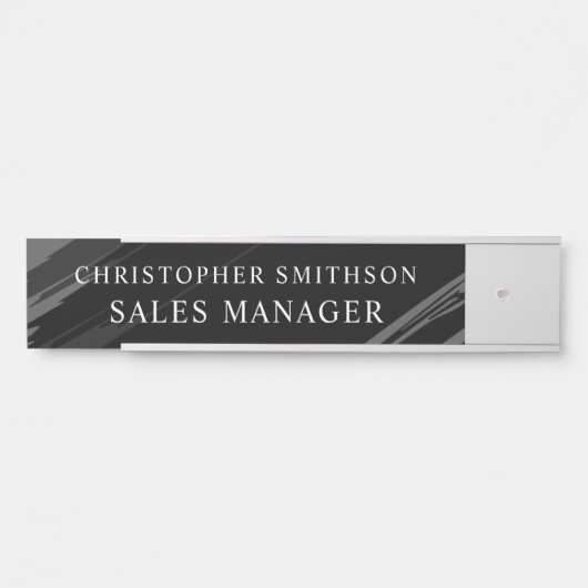 Plaque professionnelle moderne noir Changeable Off (Devant)