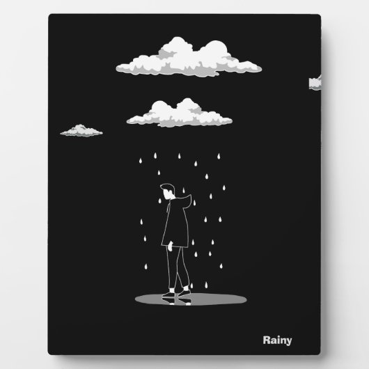 Plaque Rainy Tabletop avec Easel (Devant)