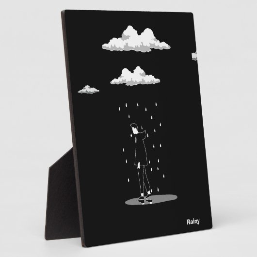 Plaque Rainy Tabletop avec Easel (Côté)