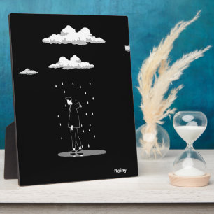 Plaque Rainy Tabletop avec Easel